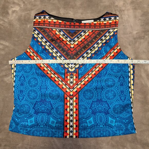Bisou Bisou Sleeveless Top Multicolor Geometric Design Size L - Picture 7 of 11